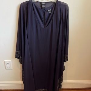 SLNY Sleeveless Dress With Matching Shawl